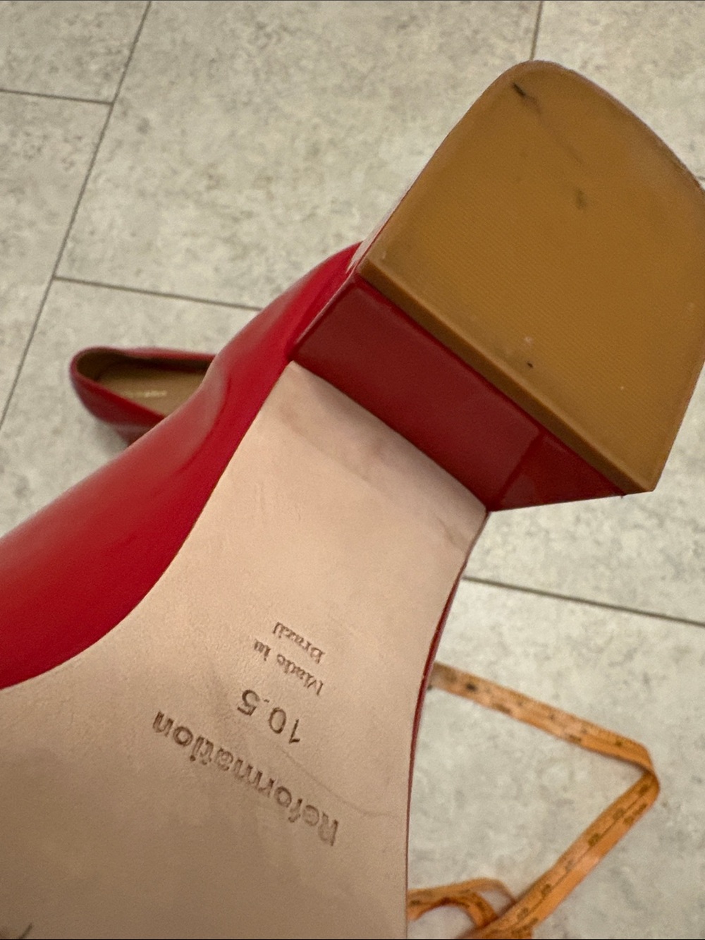 Reformation Red Patent Mary Jane Pumps - Picture 9 of 15